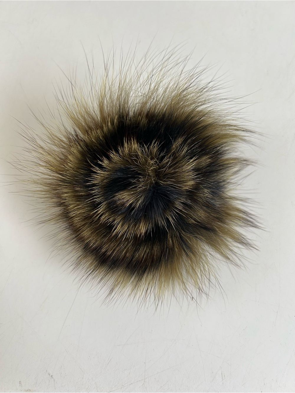 Faux Fur Pom Pom Accessory - Brown/Black